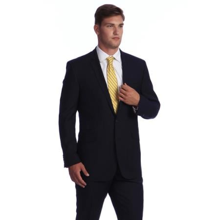 Mensusa Products Men's Navy Bone Striped 2button Wool affordable suit online sale