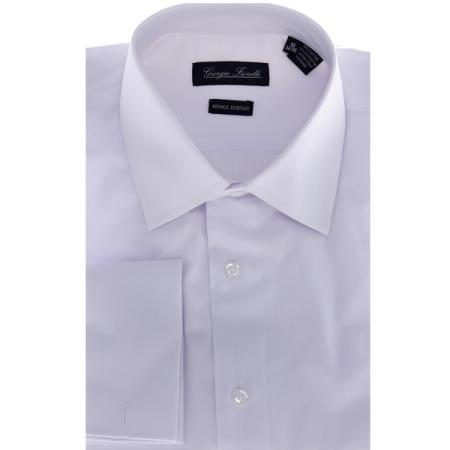 Mensusa Products Men's ModernFit Dress Shirt Solid White 29