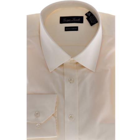 Mensusa Products Men's Modernfit Dress Shirt Beige 29