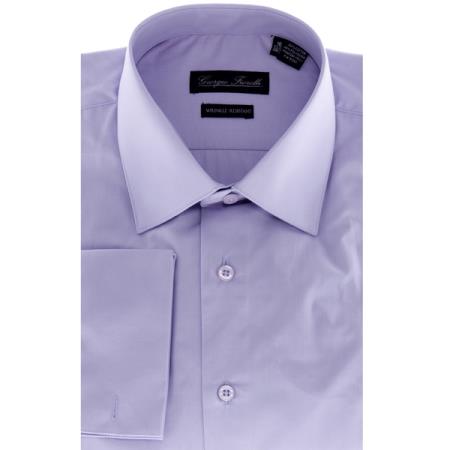Mensusa Products Men's ModernFit Dress Shirt Solid Lavender 29