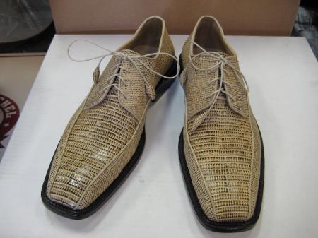 Mensusa Products Mens Genuine Authentic ORYX Teju Lizard Dress Shoe