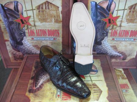 Mensusa Products Mens Genuine Authentic Brown Caiman Crocodile Belly Dress Shoe
