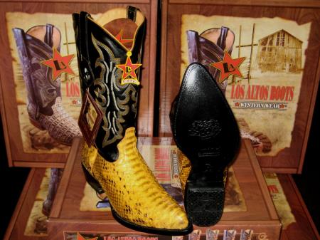 Mensusa Products Los Altos Buttercup Genuine Python Snake Western Cowboy Boot