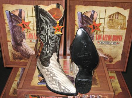 Mensusa Products Los Altos Natural Genuine Cobra Snake Skin Belly Western Cowboy Boot