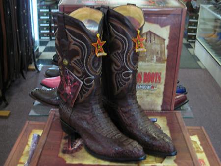 Mensusa Products Los Altos Brown Genuine Crocodile Western Cowboy Boot