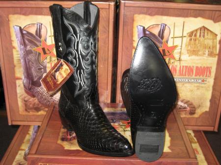 Mensusa Products Los Altos Black Genuine Python Snake Western Cowboy Boot
