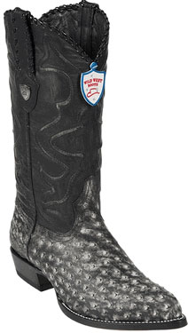 Mensusa Products Wild West JToe Rustic Black Full Quill Ostrich Cowboy Boots 517