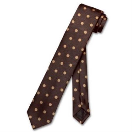 Mensusa Products Skinny Chocolate Brown w/ Light Brown Polka Dots 2.5