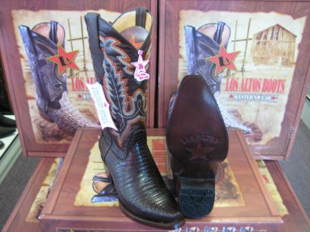 Mensusa Products Los Altos Women Brown Genuine Teju Lizard Western Cowboy Boot