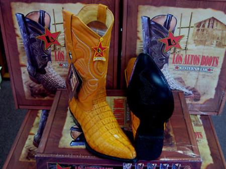 Mensusa Products Los Altos Buttercup Genuine Crocodile TaWestern Cowboy Boot