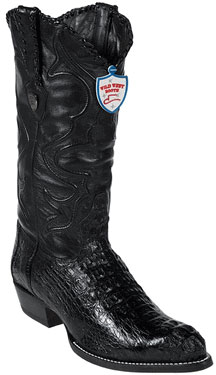 Mensusa Products Wild West Black JToe Caiman Hornback Cowboy Boots 457