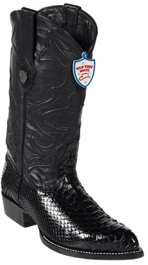 Mensusa Products Wild West Black Python Cowboy Boots 287