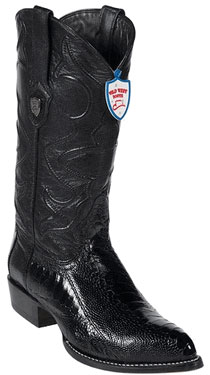 Mensusa Products Wild West Black Ostrich Leg Cowboy Boots 317