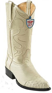 Mensusa Products Wild West Winterwhite JToe Smooth Ostrich Wing Tip Cowboy Boots 297