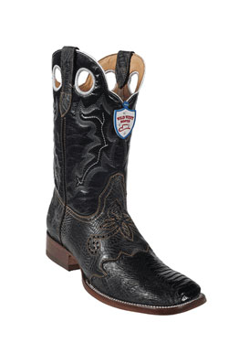 Mensusa Products Wild West Black Ostrich Leg Wild Rodeo Toe Boots 277