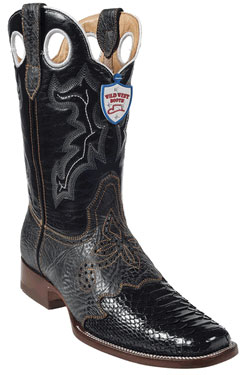 Mensusa Products Wild West Black Python Wild Rodeo Toe Boots 277