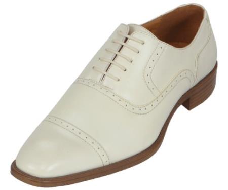 Mensusa Products Mens Ice Oxford Dress Shoe Available in Ivory, Cream & Off White Colors