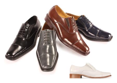 Mensusa Products Mens Genuine Leather Dress Shoes Black, Brown, Navy & Wine