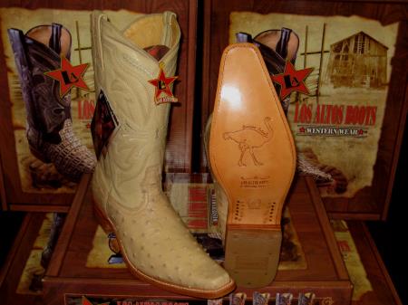 Mensusa Products Los Altos Square Oryx Genuine Full Quill Ostrich Western Cowboy Boot