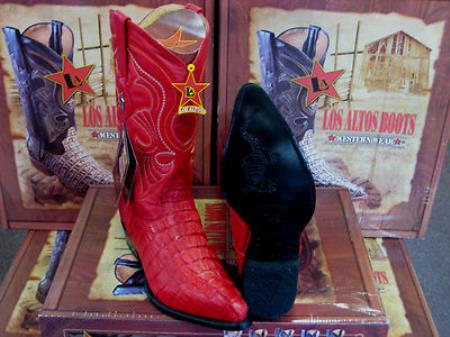 Mensusa Products Los Altos Red Genuine Crocodile TaWestern Cowboy Boot