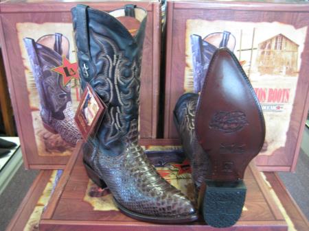 Mensusa Products Los Altos Brown Genuine Python Snake Western Cowboy Boot