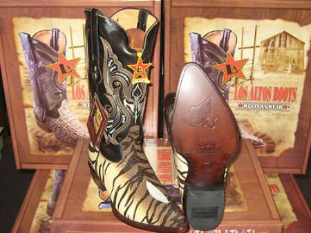 Mensusa Products Los Altos Tiger Genuine Stingray Single Stone Western Cowboy Boot