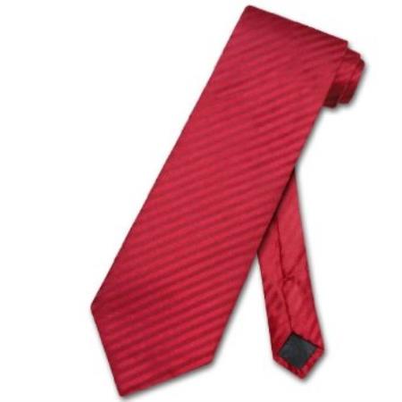 Mensusa Products Red Striped Vertical Stripes Design Men's Neck Tie