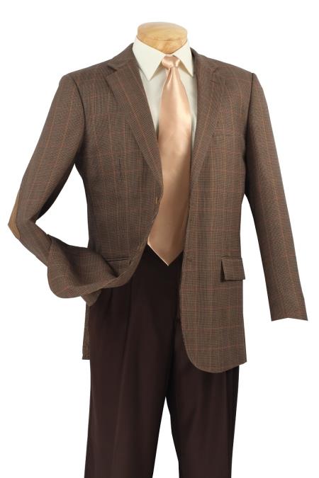 Mensusa Products Men's 1 Luxurious Wool Sport Coat Elbow Patch Taupe