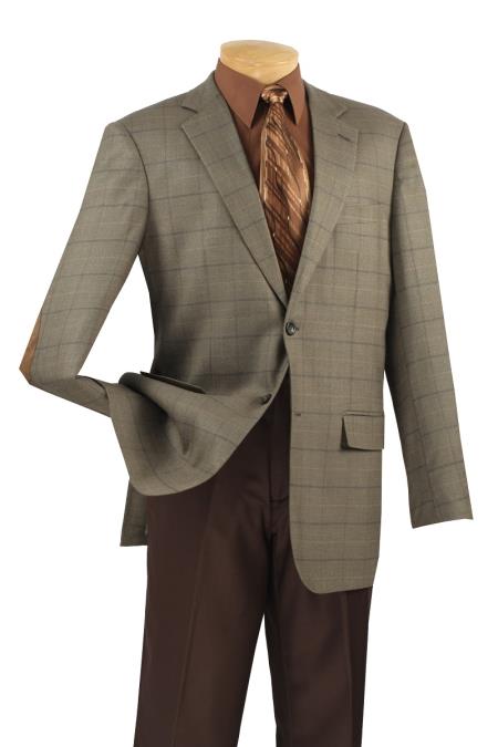 Mensusa Products Men's 1 Luxurious Wool Sport Coat Elbow Patch Burnt Olive
