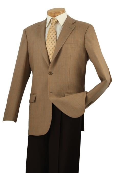 Mensusa Products Men's 1 Luxurious Wool Sport Coat Elbow Patch Latte