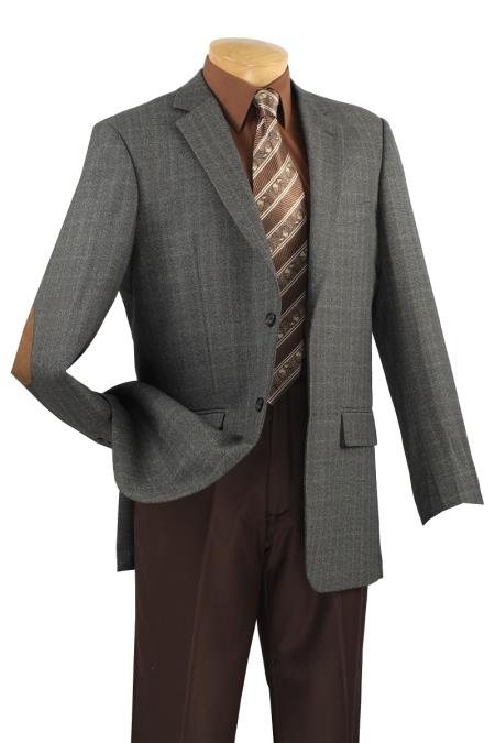 Mensusa Products Men's 1 Luxurious Wool Sport Coat Elbow Patch Steel