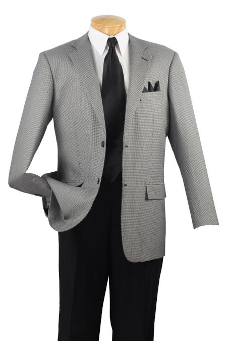Mensusa Products Mens Wool Sport Coat Black Hounds Tooth
