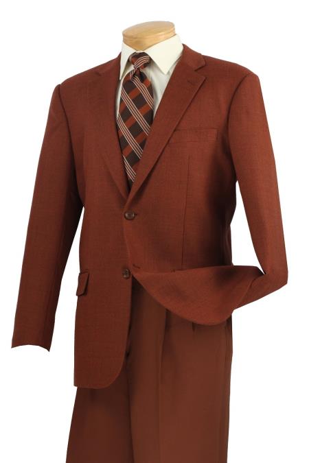 Mensusa Products Men's 1 Wool Tweed Sport Coat Classic Center Vent Brick