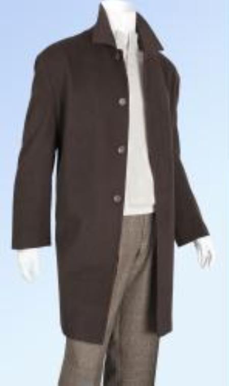 Mensusa Products Mens Wool Cashmere Coat Available in Black, Grey, Brown & Camel Colors