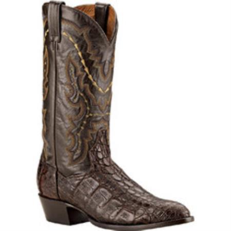 Mensusa Products Dan Post Boots Genuine Flank Caiman Chocolate