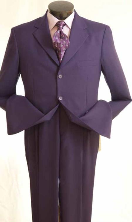 Mensusa Products Vittorio St. Angelo Mens 3 Button Purple Suit