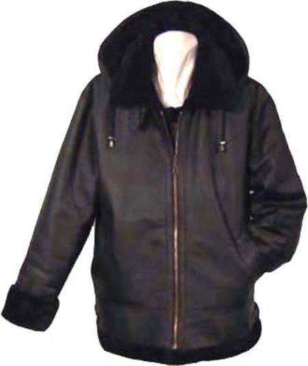 Mensusa Products Unisex Reversible 3/4Length Coat with Hood Black/black 450