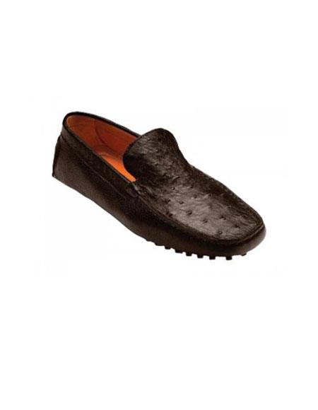 Mensusa Products Mens Tom Brown Genuine Ostrich / Calf Shoes
