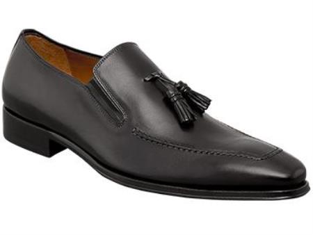 Mensusa Products Mens Davide Graphite HandBurnished Antiqued Italian Calfskin Leather Shoes