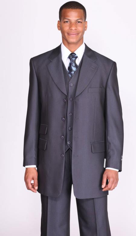 Mensusa Products Mens Navy Herringbone Vested Church Suits: discount mens clothes for sale