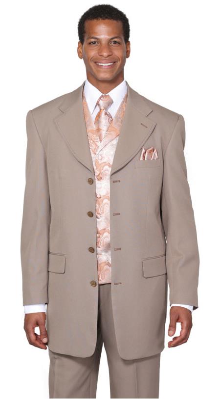 Mensusa Products Mens Taupe Fancy Vest three piece low priced fashion outfits