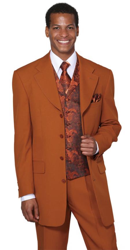 Mensusa Products Mens Rust Fancy Vest three piece low priced fashion outfits
