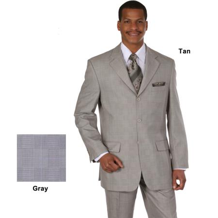 Mensusa Products Mens Super 120's Luxurious Wool Feel Suit Tan