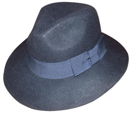 Mensusa Products New Men's 1 Wool Fedora Trilby Mobster Hat Navy