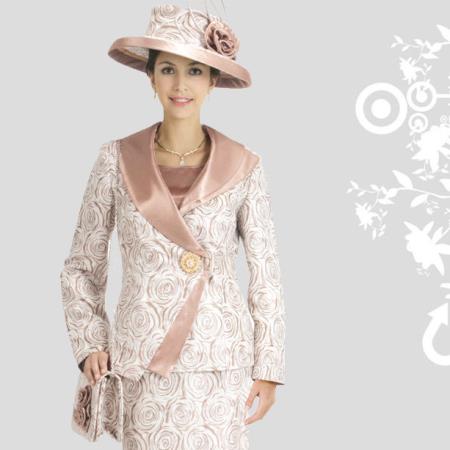Mensusa Products New Lynda's Classic Flower Swirl Print Design Ladies 3 Piece Dress Set