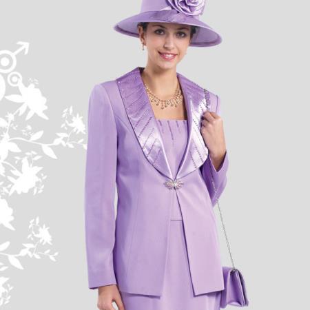 Mensusa Products New Lynda's Classic Elegance Rose Women Church 3 Piece Dress Set