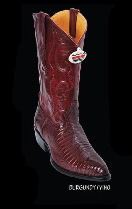 Mensusa Products Los Altos Mens J Toe Genuine Teju Lizard Skin Leather Western Cowboy Boots Burgundy279