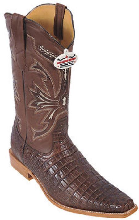Mensusa Products Croc Belly Print Riding Brown Los Altos Men's Western Boots Cowboy Classics