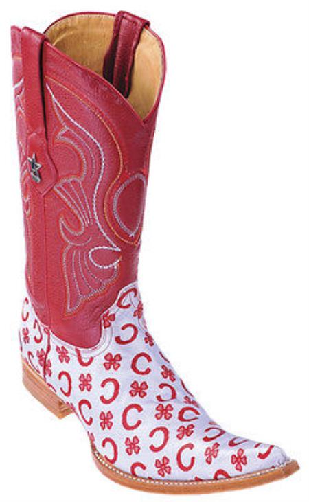 Mensusa Products Fashion Design Leather Red Gray Los Altos Mens Western Boots Cowboy Style 6x Toe