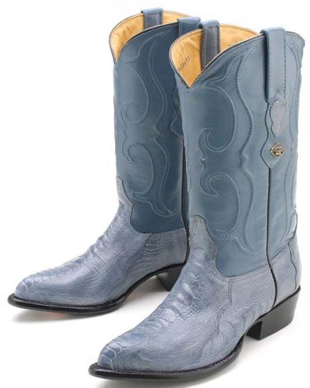 Mensusa Products Ostrich Leg Blue Jean Los Altos Mens Cowboy Boots Western Classics Rider Style